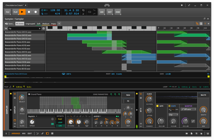 Bitwig Studio 2.4 Multi Sample View