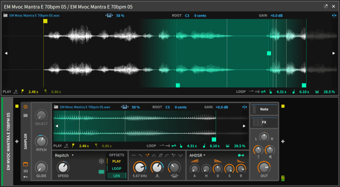 Bitwig Studio 2.4 Sampler