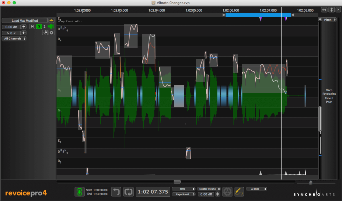 Synchro Arts Revoice Pro 4 Warp Pitch and Vibrato changes