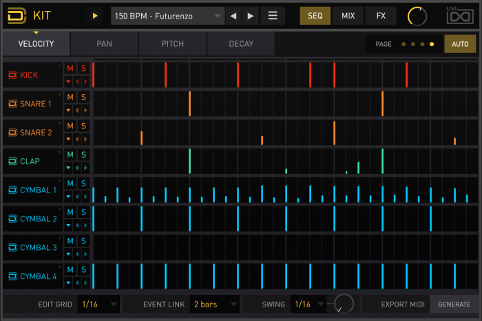 UVI Drum Designer Kit Seq Vel