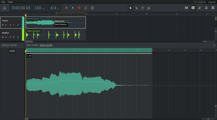 Amped Studio 2.0 Audio Editor Note Detection