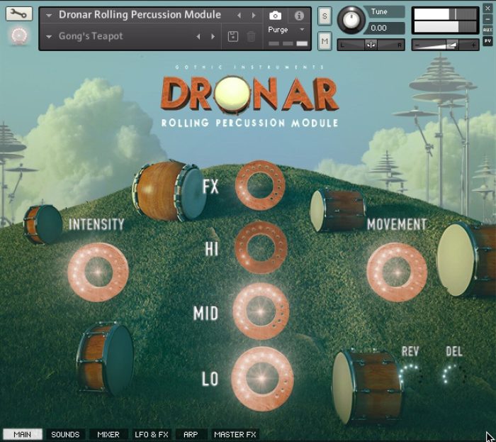 Gothic Instruments DRONAR Rolling Percussion Module GUI