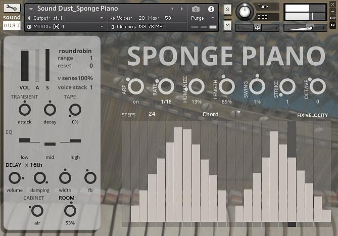 Sound Dust Sponge Piano GUI