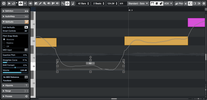 Steinberg Cubase 10 VariAudio 3