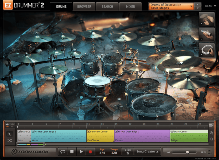 Toontrack Drums of Destruction EZX GUI