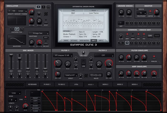 Synapse Audio Dune 3 overview arp mseg