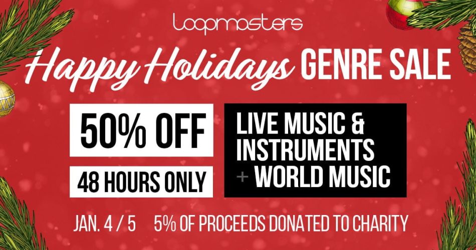 Loopmasters Happy Holidays 50 OFF Live Music & Instruments + World Music