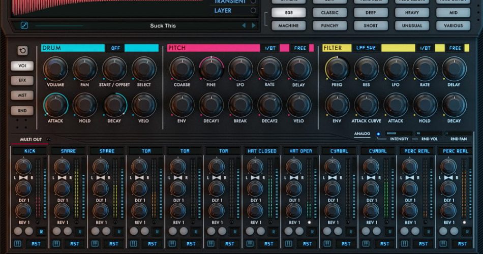 Wave Alchemy Drumvolution screen main mix colour