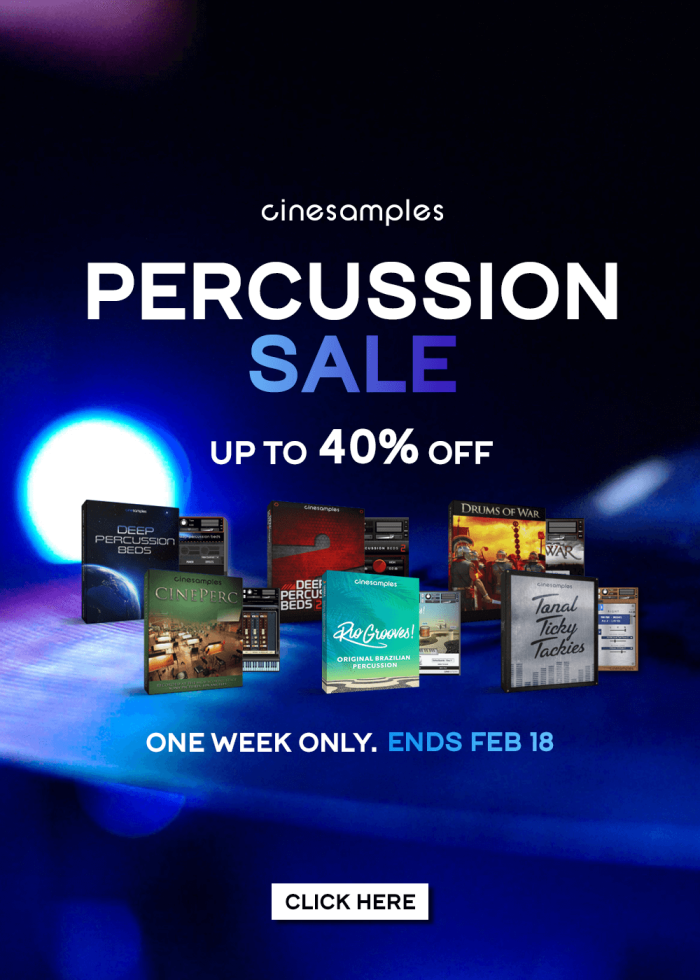 Cinesamples Percussion Sale 2019