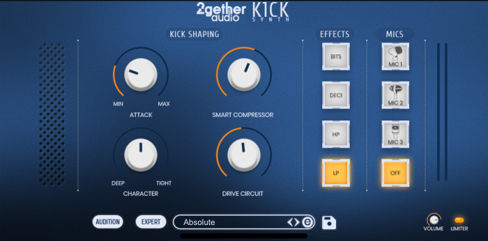 2getheraudio K1CK simple view