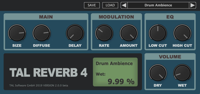 TAL Reverb 4 v2 beta