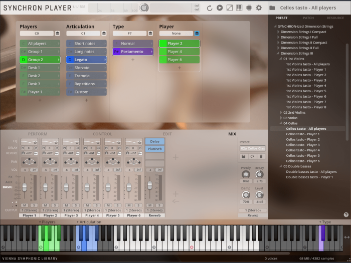 VSL Synchron Dimension Strings III Synchron Player