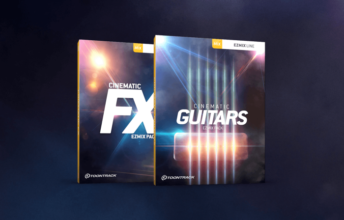 Toontrack Cinematic Guitars & Cinematic FX for EZmix 2