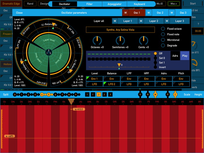 SynthScaper Osc control