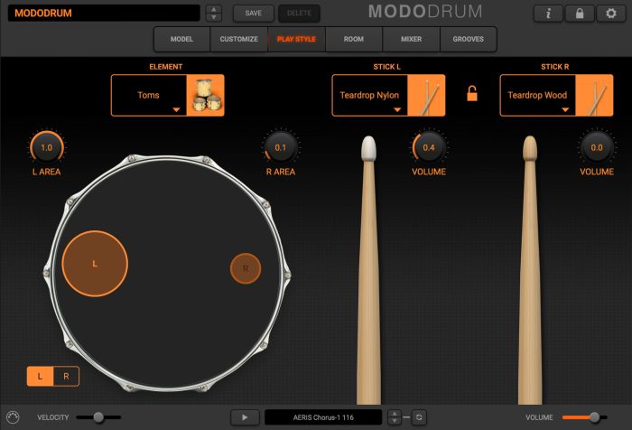 modo drum play style toms