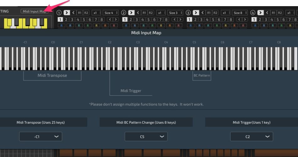 HY Plugins MIDI input map
