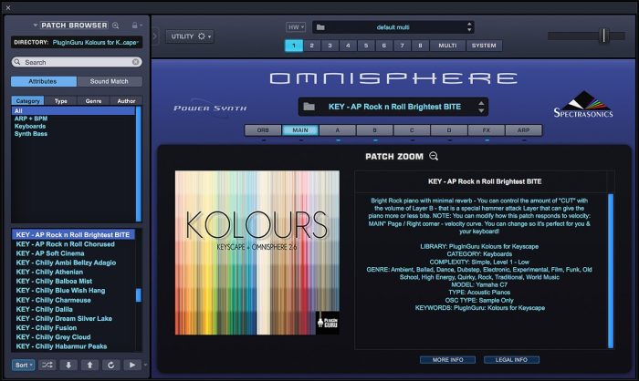 PlugInGuru Kolours for Keyscape Omnisphere