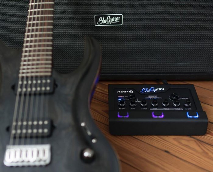 BluGuitar AMP1 Iridium Edition with guitar