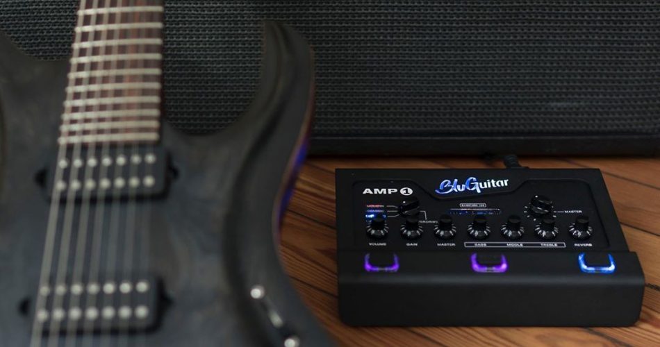 BluGuitar AMP1 Iridium Edition with guitar
