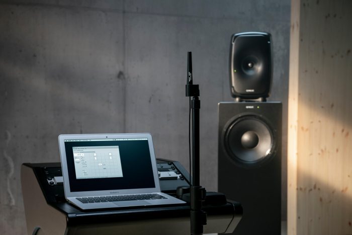 Genelec 8361A coaxial three way monitor and W371A Adaptive Woofer System laptop