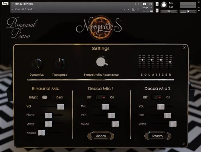 Neocymatics Binaural Piano settings