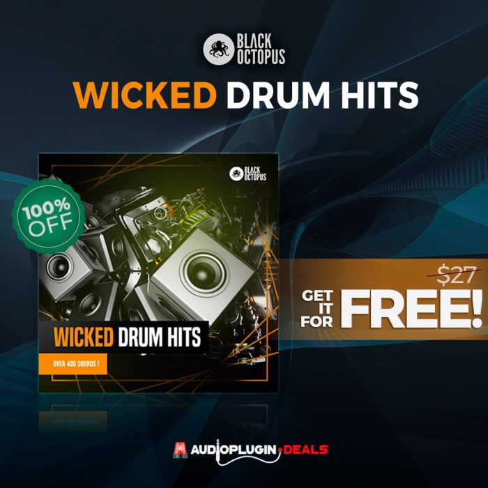 Audio Plugin Deals Black Octopus Wicked Drum Hits FREE