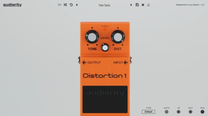 Audiority DistortionOne GUI