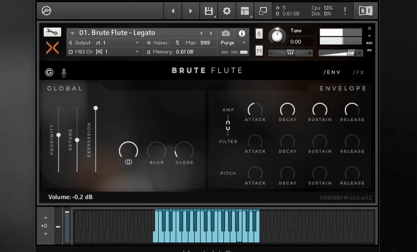 Sonixinema launches Brute Flute for Kontakt Player & NKS at 30% intro discount