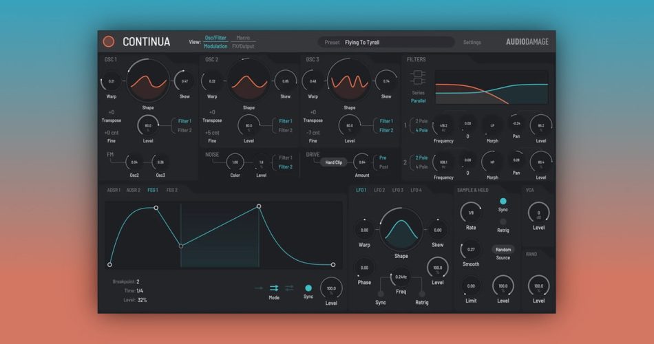 Save 40% on Continua morphing virtual analog synth by Audio Damage