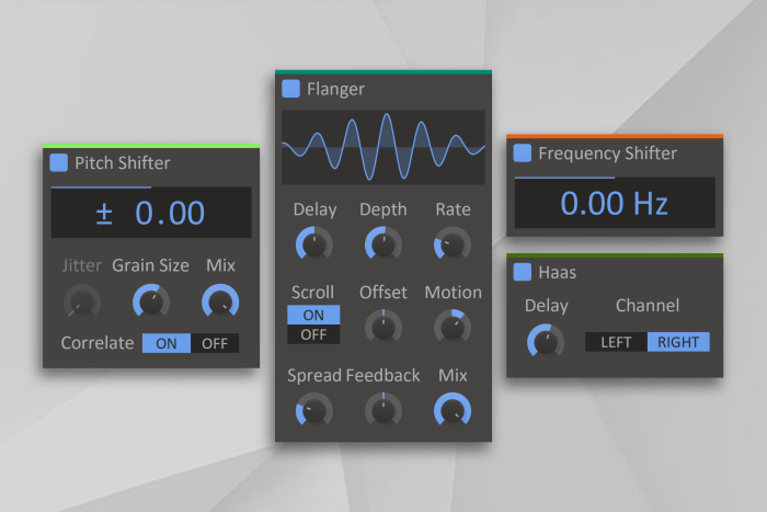 Kilohearts Flanger, FS, Haas and PS