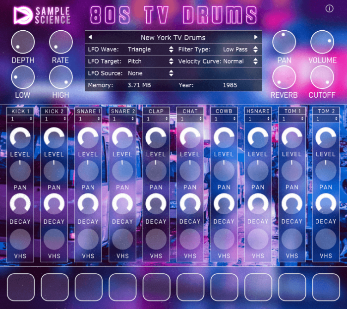 SampleScience 80s TV Drums screen