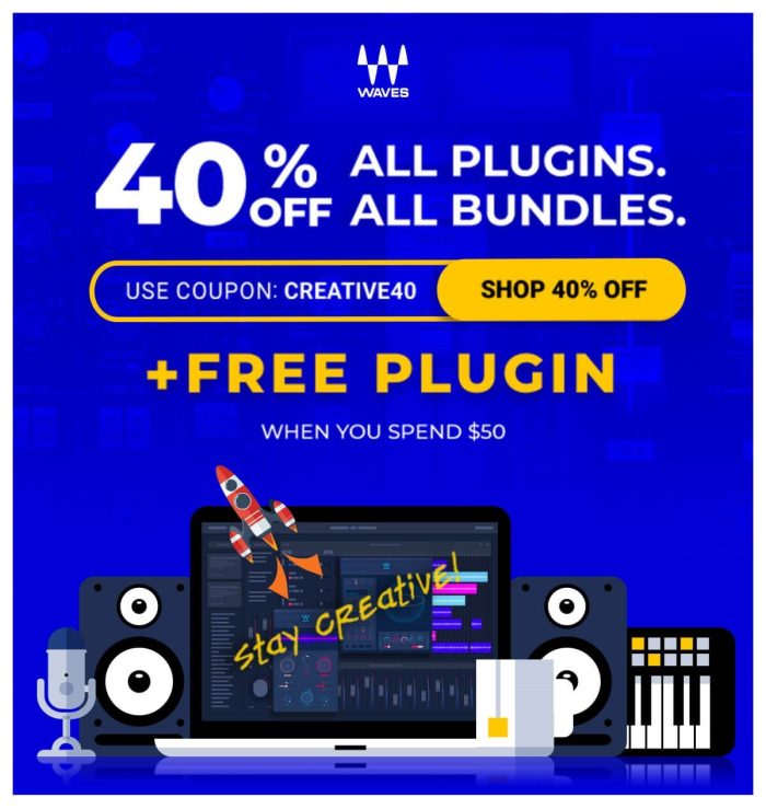 Waves 40 OFF and FREE plugin