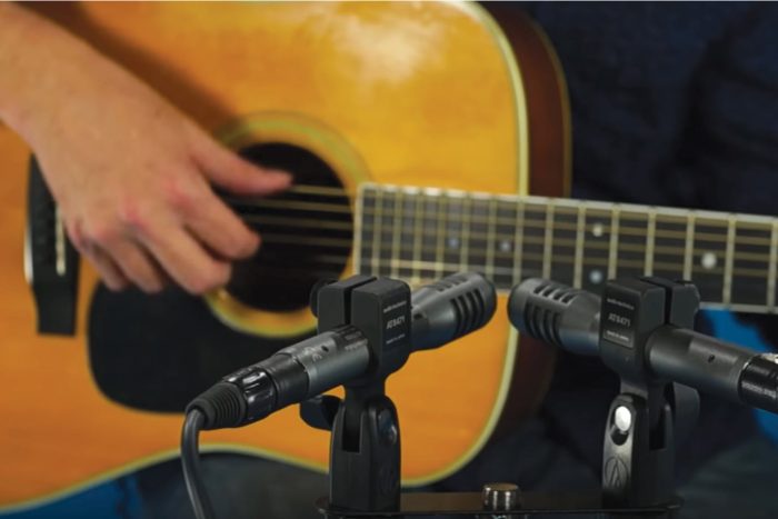 Audio Technica AE5100 on guitar