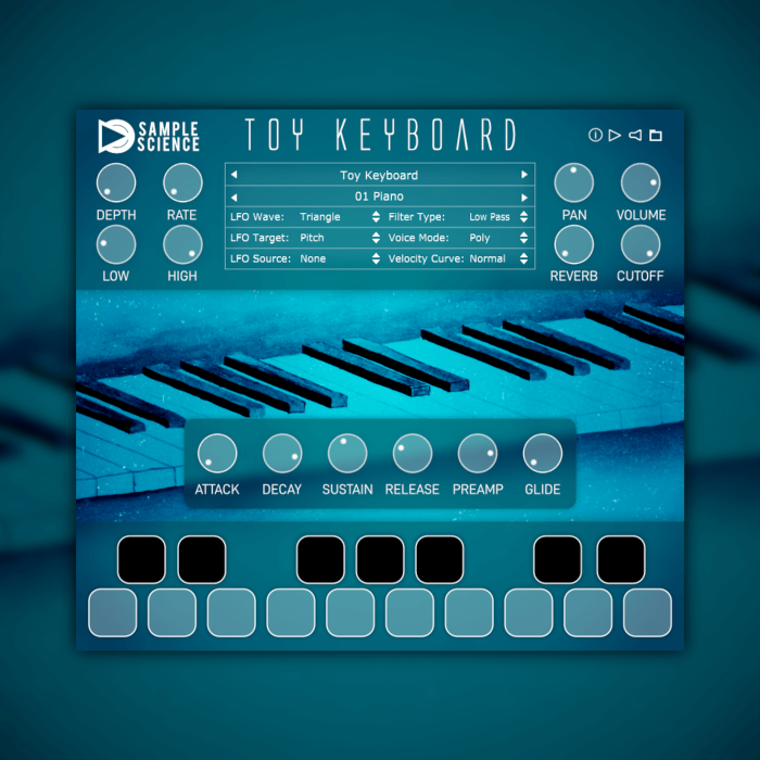 SampleScience Toy Keyboard v2