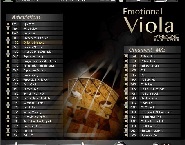 Best Service Emotional Viola GUI