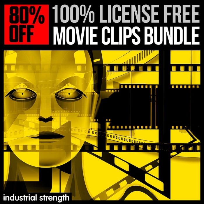 Industrial Strength 100 License Free Movie Clips Bundle