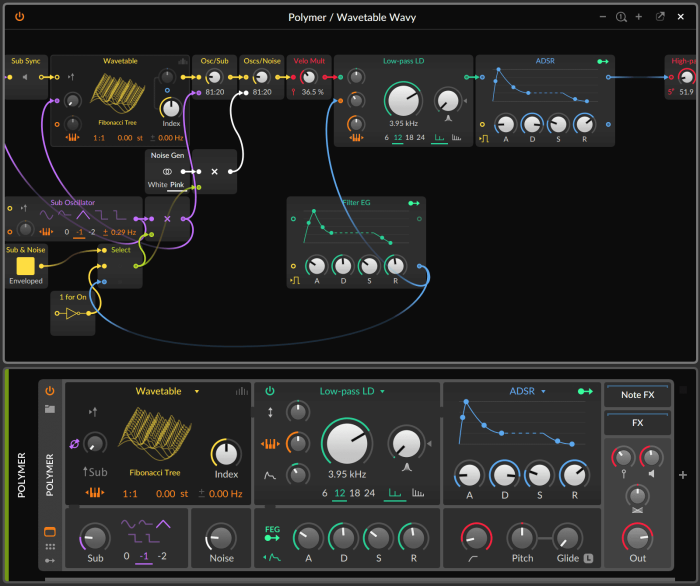 Bitwig Studio 3.3 Polymer expanded