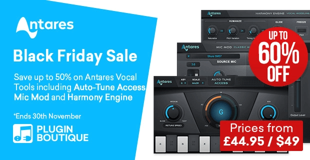 Antares Black Friday Up To 60 Off Auto Tune Access Harmony Engine Mic Mod Efx