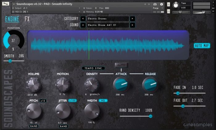 Cinesamples Soundscapes GUI