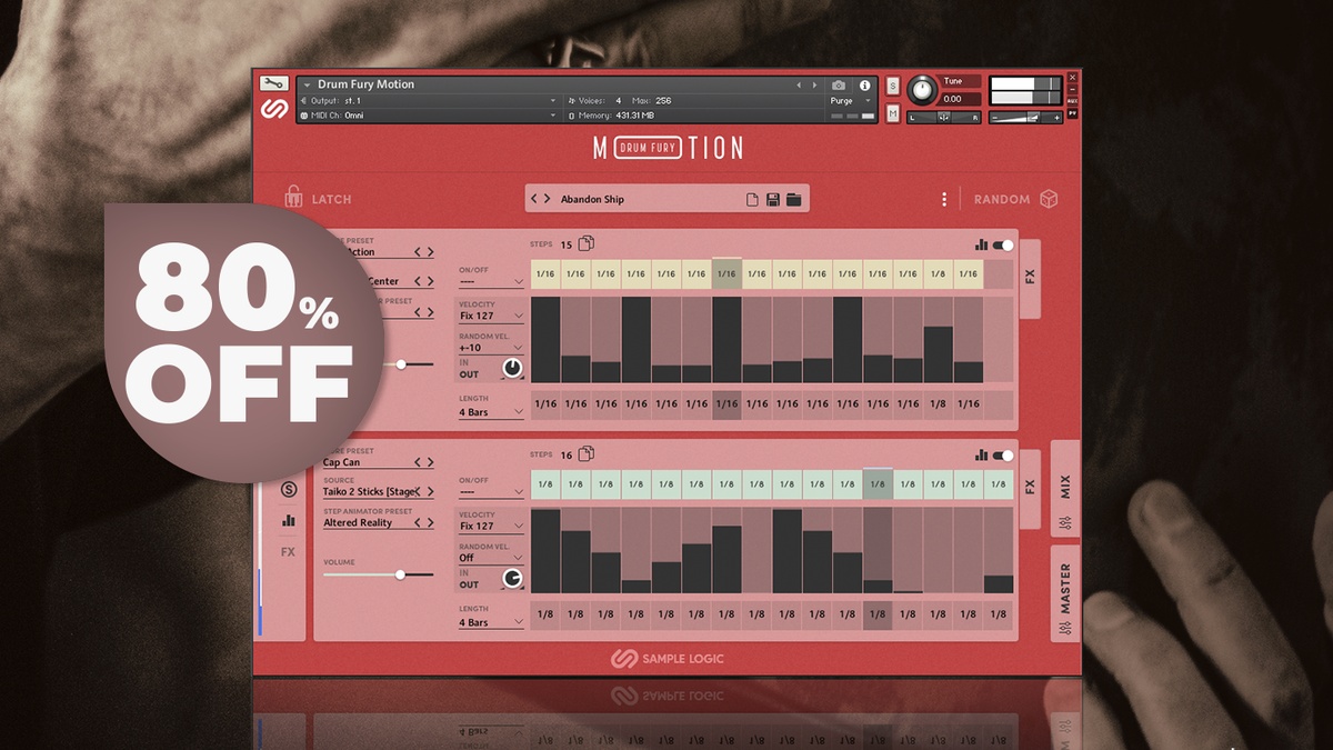 Save 80% on Drum Fury Motion for Kontakt by Sample Logic