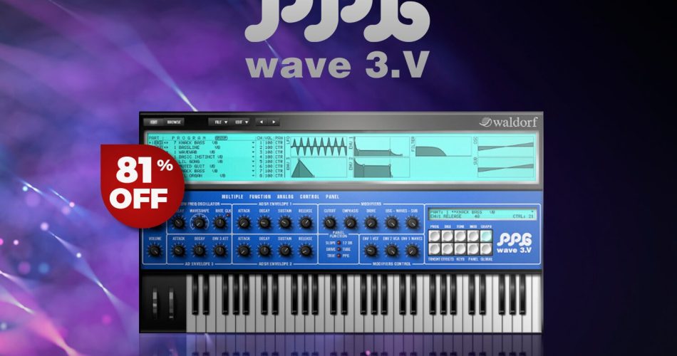 Waldorf PPG Wave 3.V synthesizer on sale for $29.99 USD