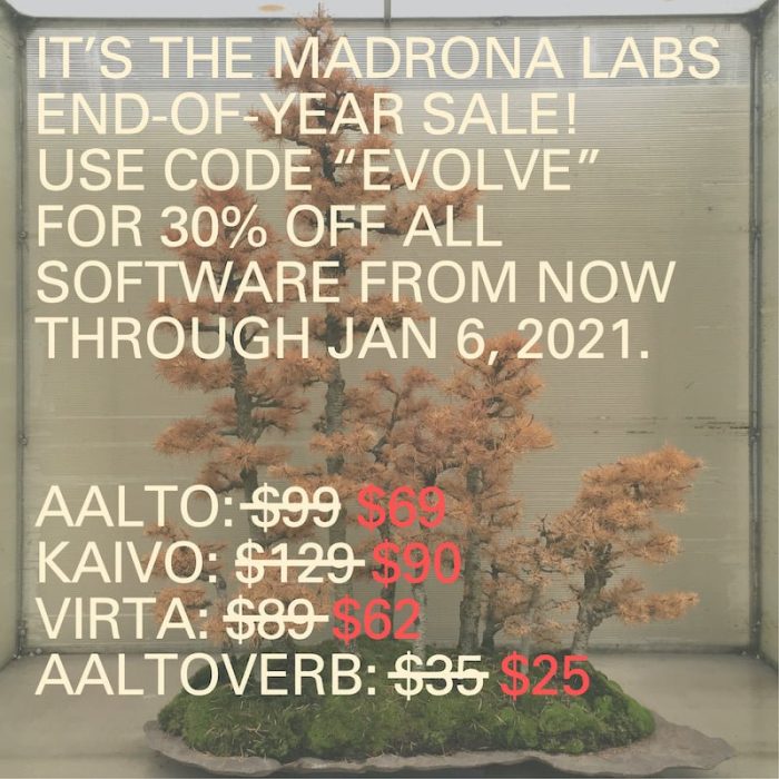 Madrona Labs End of Year Sale 2020