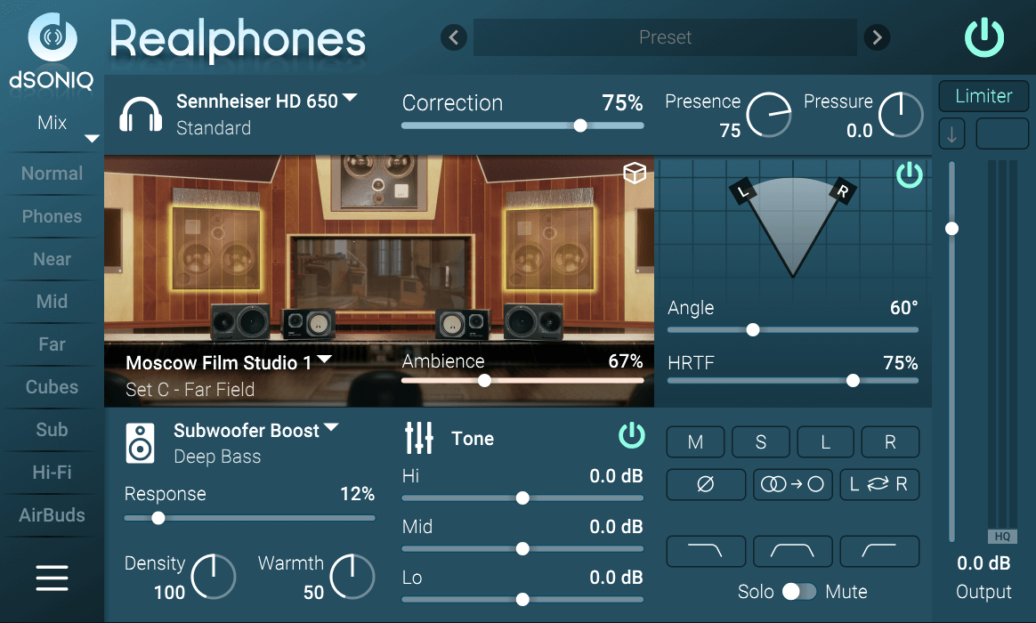 Realphones plugin for mixing with headphones updated to v1.6