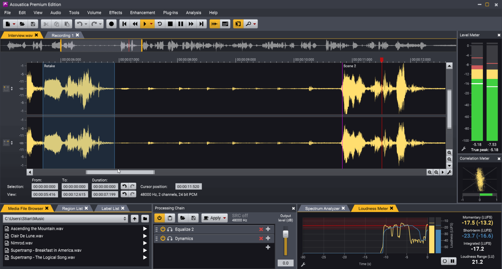 acoustica digital audio editor