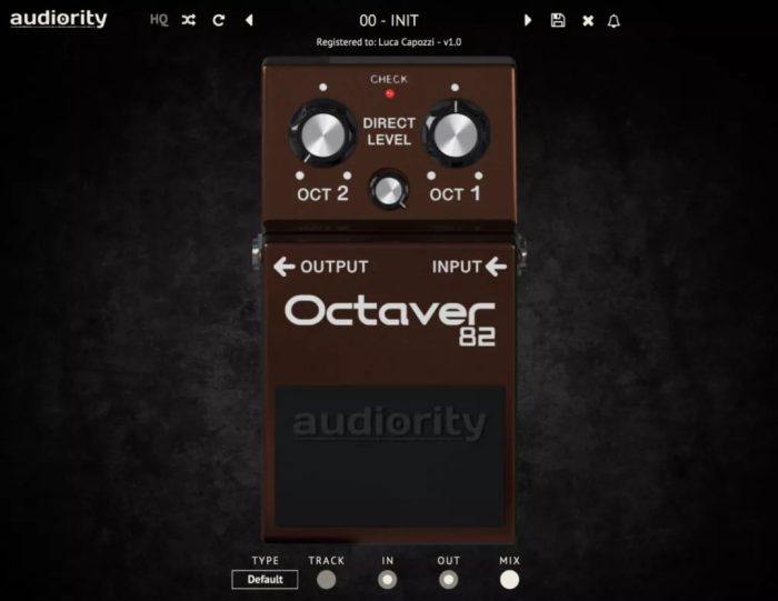 Audiority Octaver 82 GUI