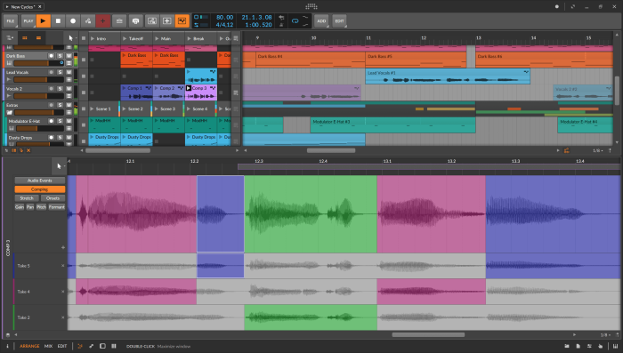 Bitwig Studio 4 Comping