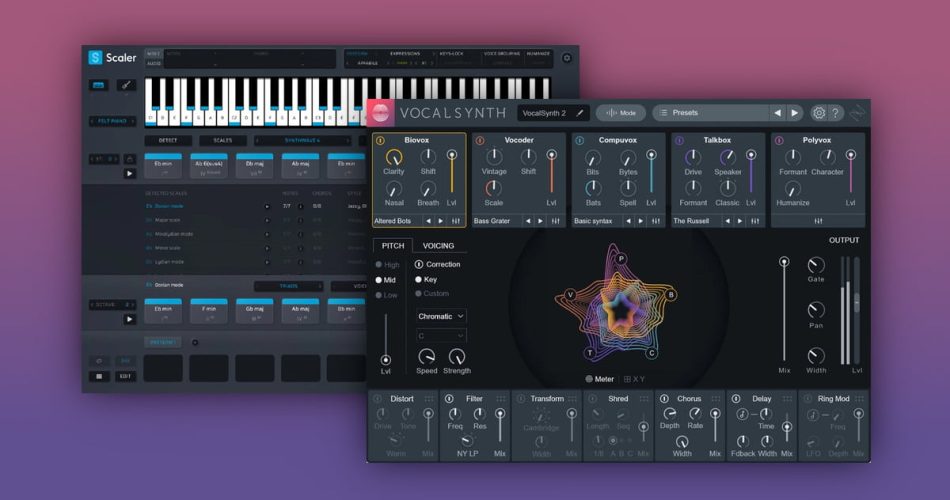 Scaler 2 MIDI tool and iZotope VocalSynth 2 bundled at 60% OFF