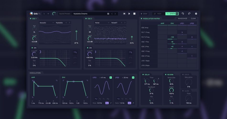 Orb Synth wavetable synthesizer instrument on sale for $5 USD