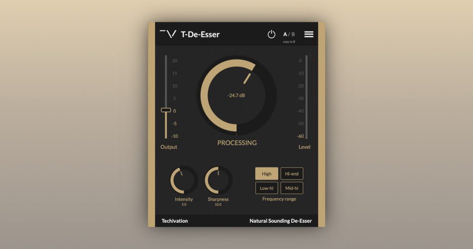 Free T-De-Esser​ effect plugin offers a pure natural sound (VST/AU)