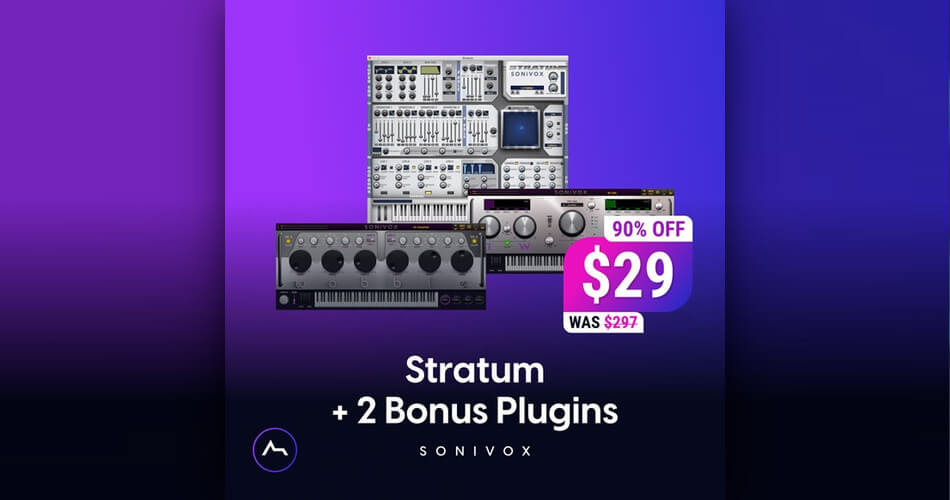 Sonivox Stratum FM synthesizer + 2 Bonus plugins on sale for  USD